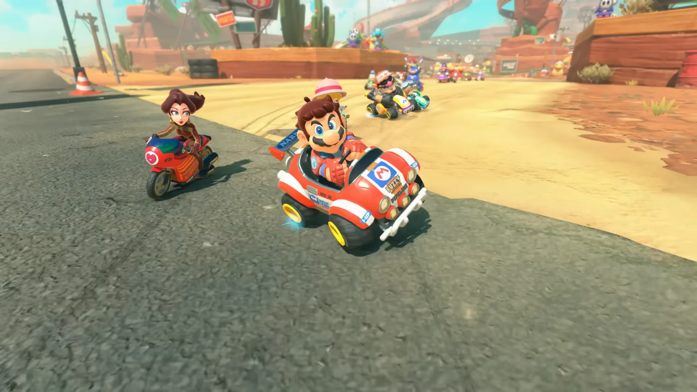 Mario drifting in his kart